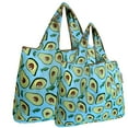 thumbnail image 1 of Wrapables Large & Small Foldable Tote Nylon Reusable Grocery Bags, Set of 2, Avocado, 1 of 5
