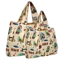 thumbnail image 1 of Wrapables Large & Small Foldable Tote Nylon Reusable Grocery Bags, Set of 2, Britain, 1 of 5