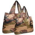 thumbnail image 1 of Wrapables Large & Small Foldable Tote Nylon Reusable Grocery Bags, Set of 2, Camo, 1 of 5
