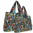 thumbnail image 1 of Wrapables Large & Small Foldable Tote Nylon Reusable Grocery Bags, Set of 2, Connections, 1 of 5