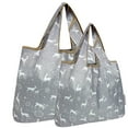 thumbnail image 1 of Wrapables Large & Small Foldable Tote Nylon Reusable Grocery Bags, Set of 2, Dancing Deer, 1 of 5