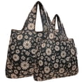 thumbnail image 1 of Wrapables Large & Small Foldable Tote Nylon Reusable Grocery Bags, Set of 2, Floral Deco, 1 of 5