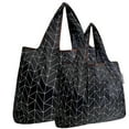 thumbnail image 1 of Wrapables Large & Small Foldable Tote Nylon Reusable Grocery Bags, Set of 2, Geometric, 1 of 5