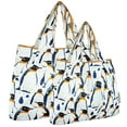 thumbnail image 1 of Wrapables Large & Small Foldable Tote Nylon Reusable Grocery Bags, Set of 2, King Penguin, 1 of 8