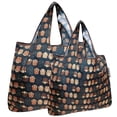 thumbnail image 1 of Wrapables Large & Small Foldable Tote Nylon Reusable Grocery Bags, Set of 2, Monkey Business, 1 of 5