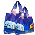 thumbnail image 1 of Wrapables Large & Small Foldable Tote Nylon Reusable Grocery Bags, Set of 2, Outdoors, 1 of 5