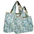 thumbnail image 1 of Wrapables Large & Small Foldable Tote Nylon Reusable Grocery Bags, Set of 2, Spring Flora, 1 of 6