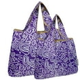 thumbnail image 1 of Wrapables Large & Small Foldable Tote Nylon Reusable Grocery Bags, Set of 2, Swiggle, 1 of 5