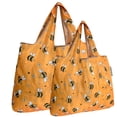 thumbnail image 1 of Wrapables Large & Small Foldable Tote Nylon Reusable Grocery Bags, Set of 2, Yellow Bees, 1 of 5