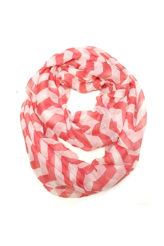 ® Light Weight Chevron Infinity Scarf, Coral