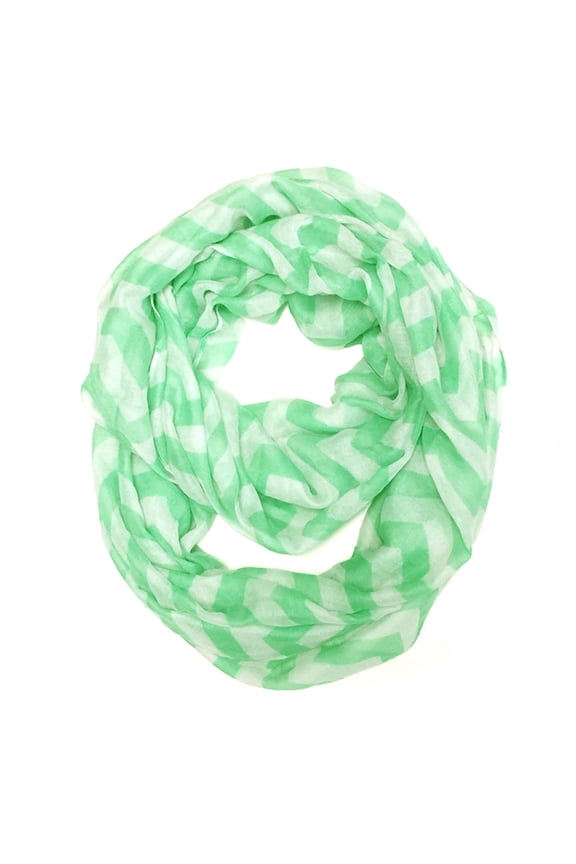 ® Light Weight Chevron Infinity Scarf, Light Green