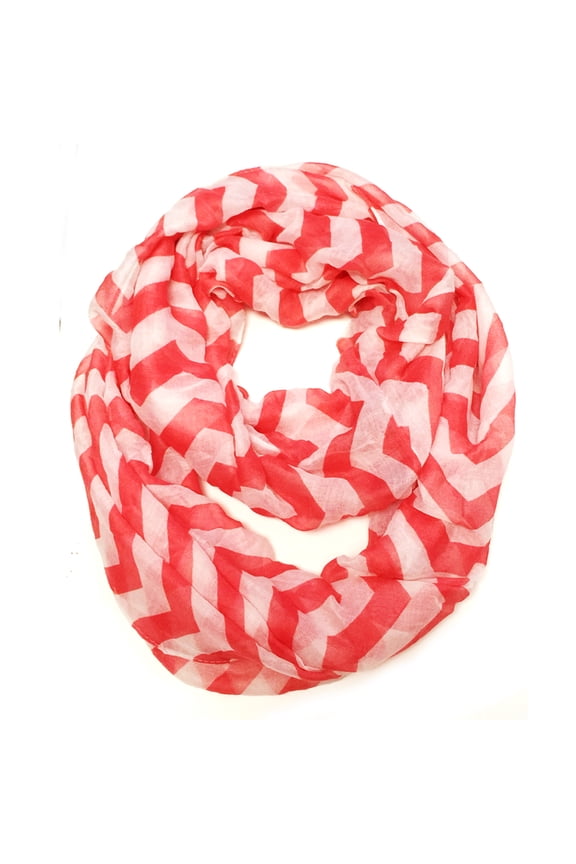 ® Light Weight Chevron Infinity Scarf, Red