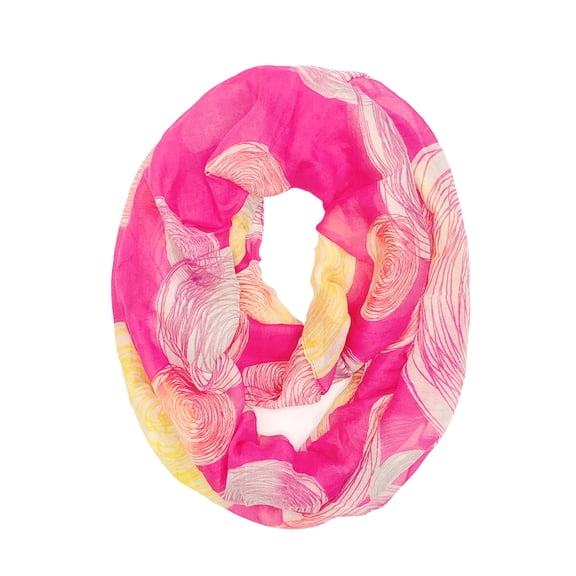 Wrapables Lightweight Fashion Trendy Infinity Scarf, Circles Pink