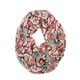 thumbnail image 1 of Wrapables® Lightweight Forest Animal Infinity Scarf, Fox, Owl, Moose Print Scarf, Owl Pink, 1 of 5
