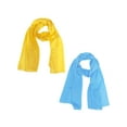thumbnail image 1 of Wrapables® Lightweight Polyester Solid Colored Scarf (Set of 2), Marigold and Peacock Blue, 1 of 8