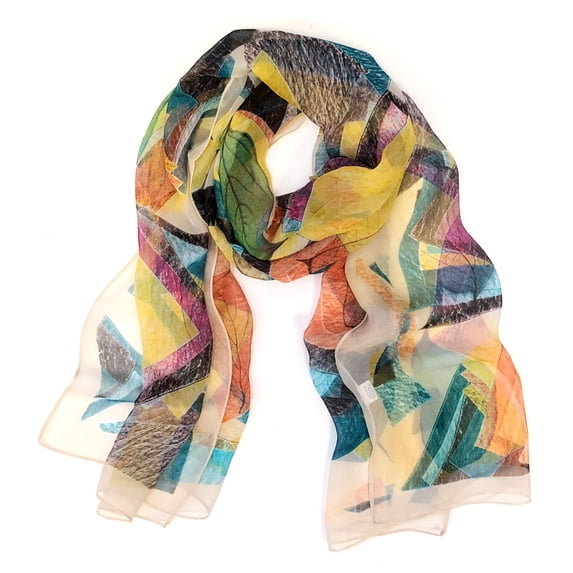 Wrapables® Lightweight Sheer Silky Feeling Chiffon Scarf, Cream Eco-Trendy
