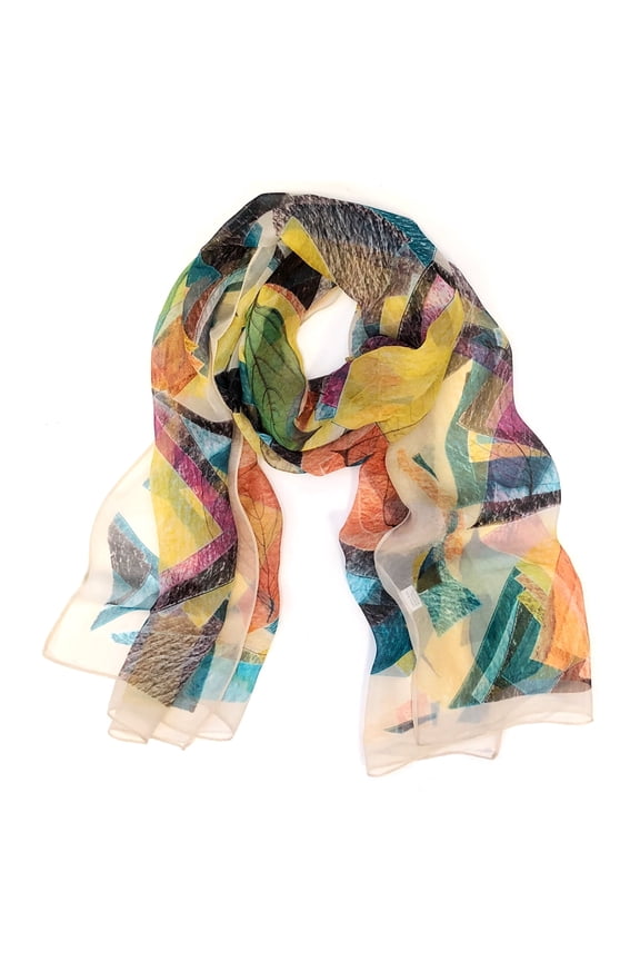 ® Lightweight Sheer Silky Feeling Chiffon Scarf, Cream Eco-Trendy