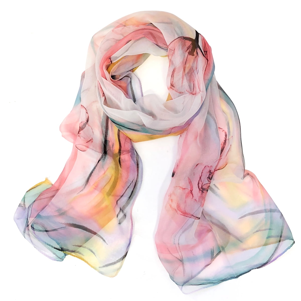 Wrapables® Lightweight Sheer Silky Feeling Chiffon Scarf