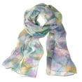 thumbnail image 1 of Wrapables® Lightweight Sheer Silky Feeling Chiffon Scarf, Sky Blue Leaves, 1 of 5