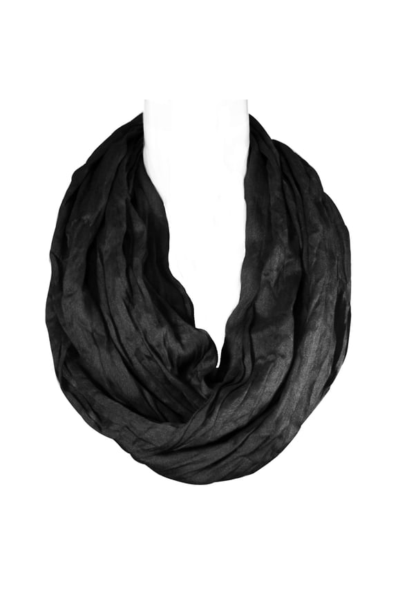 ® Lightweight Silky Soft Infinity Loop Scarf, Black