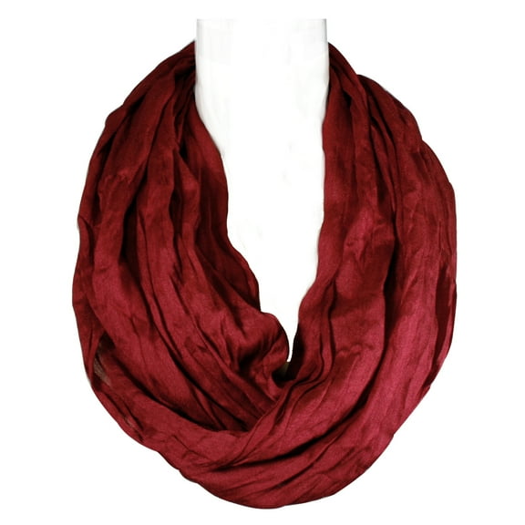 Wrapables® Lightweight Silky Soft Infinity Loop Scarf, Burgundy
