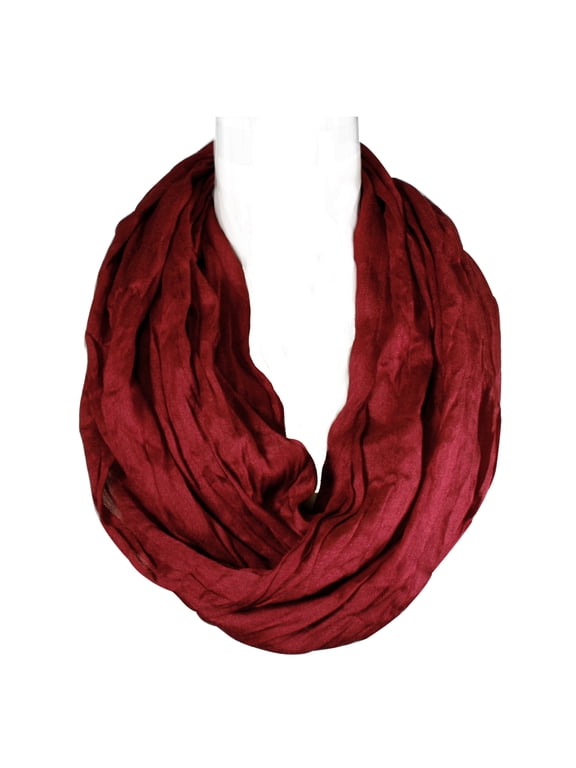 ® Lightweight Silky Soft Infinity Loop Scarf, Burgundy