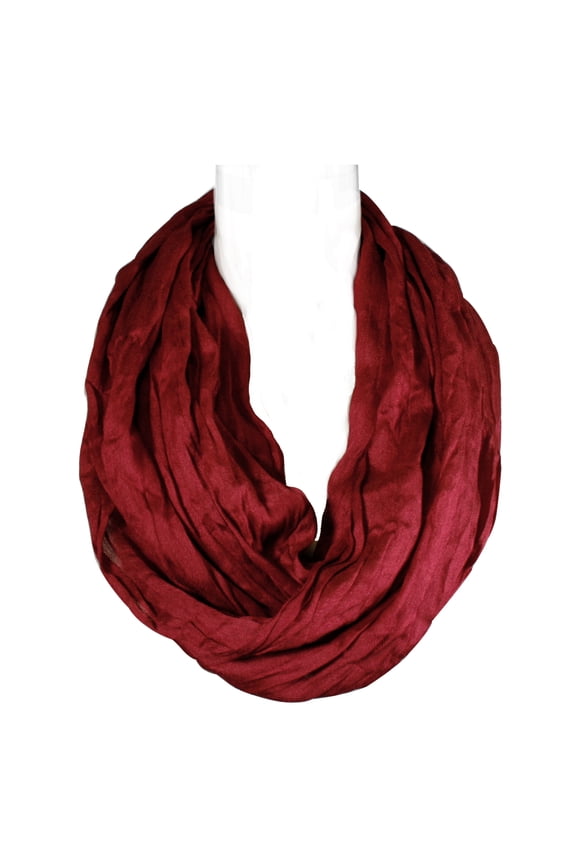 ® Lightweight Silky Soft Infinity Loop Scarf, Burgundy