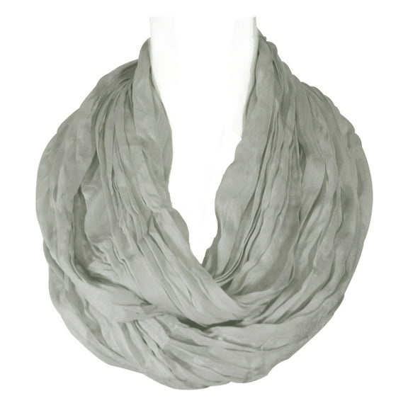 Wrapables® Lightweight Silky Soft Infinity Loop Scarf, Silver Grey