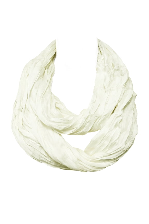 ® Lightweight Silky Soft Infinity Loop Scarf, White