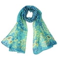 thumbnail image 1 of Wrapables Lightweight Vibrant Spring Chiffon Scarf, Peacock Blue, 1 of 6