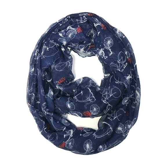Wrapables? Lightweight Vintage Bicycle Infinity Scarf, Blue