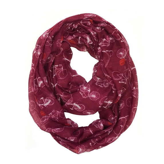 Wrapables? Lightweight Vintage Bicycle Infinity Scarf, Red