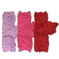thumbnail image 1 of Wrapables Little Girls 3 Pair Gathered Ruffles Leg Warmers, Lilac, Cherry Red, Fuschia, 1 of 5