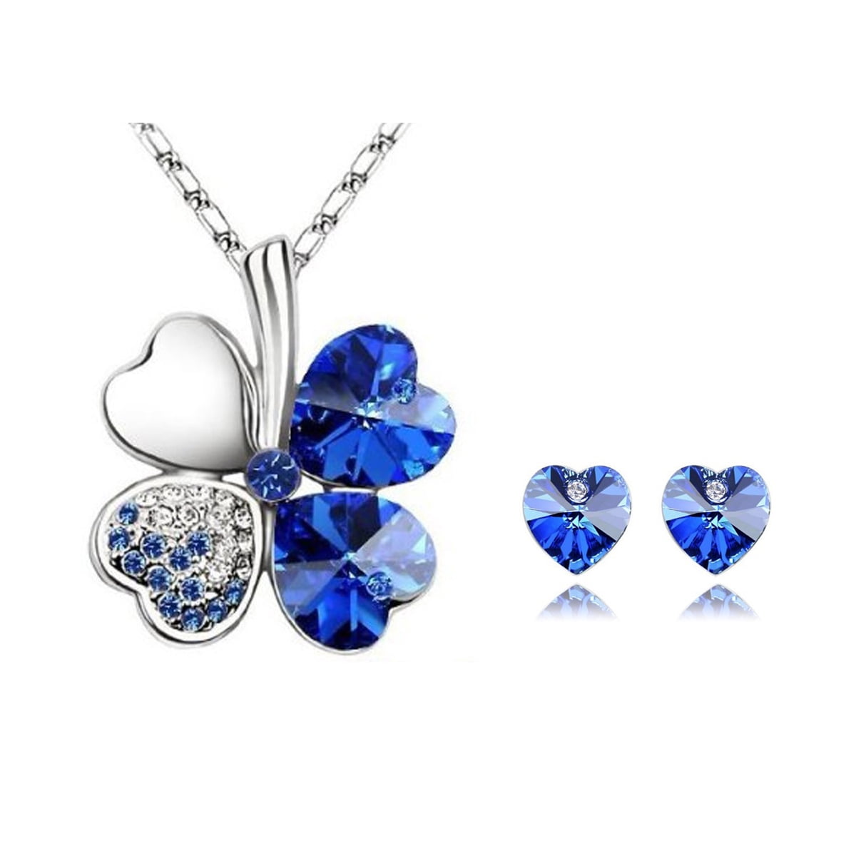 Hyperbola pendant, Heart, Blue, Rhodium plated | Swarovski