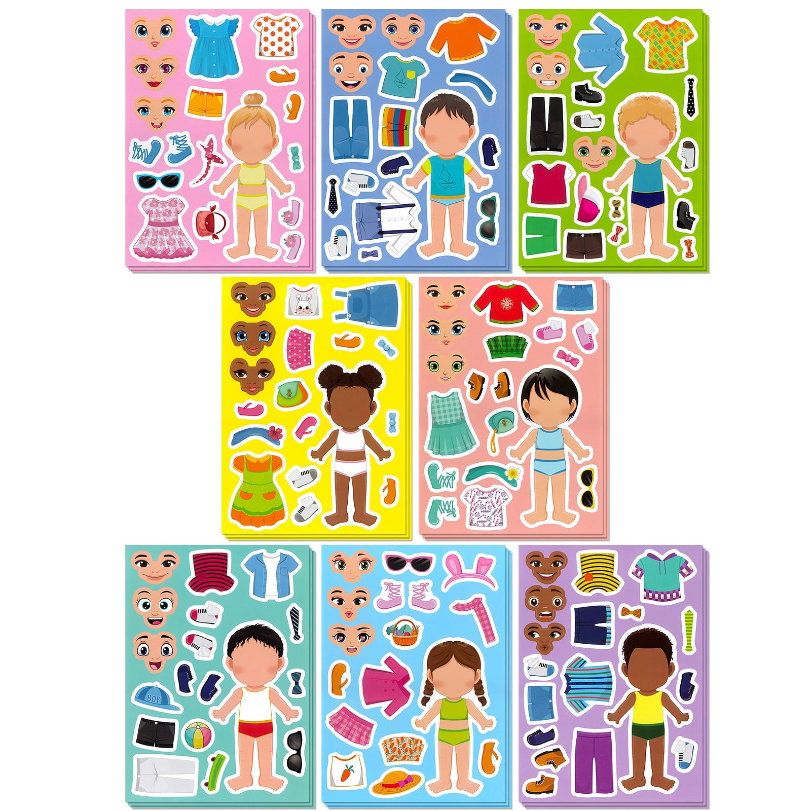 Wrapables Make a Face Stickers, Make Your Own Animal, Food, Dress-Up ...