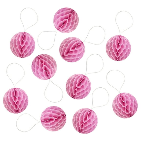 Wrapables® Mini Honeycomb Ball Party Decorations for Weddings, Birthday Parties, Baby Showers and Nursery Decor (Set of 10), 2", Pink
