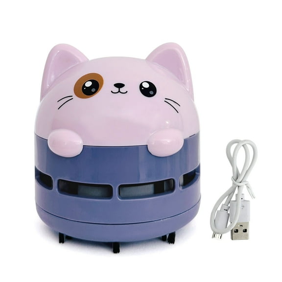 Wrapables Mini Portable USB Desktop Vacuum, Lilac Kitty