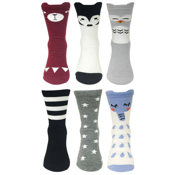 Wrapables® My Best Buddy Socks for Baby (Set of 6), Nocturnal Friends