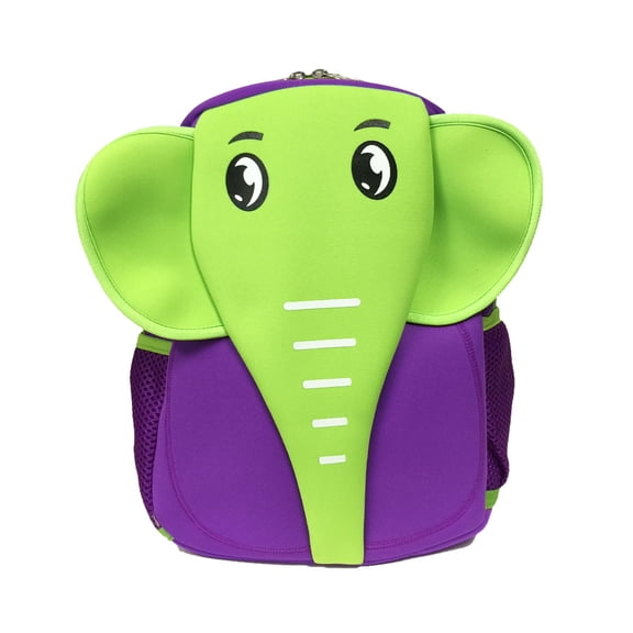 Wrapables® Neoprene Fun Pals Backpack for Toddlers, Green and Purple Elephant
