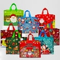 thumbnail image 1 of Wrapables Non-Woven Reusable Christmas Holidays Gift Bags with Handles for Gift Wrap, Parties, Favors and Treats (Set of 8), Festive Joy, 1 of 4