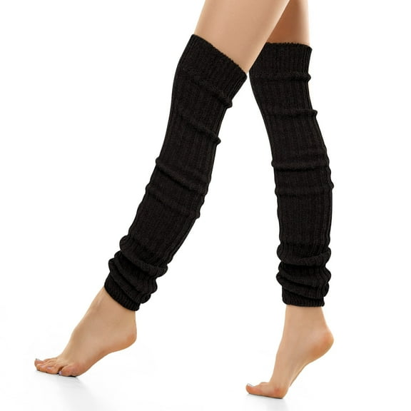 Wrapables Over The Knee Long Wool Blend Leg Warmers, Black