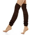 thumbnail image 1 of Wrapables Over The Knee Long Wool Blend Leg Warmers, Dark Brown, 1 of 4