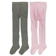 thumbnail image 1 of Wrapables® Pink and Gray Thick Winter Cotton Ribbed Tights for Girls (Set of 2), 2-3 Years, 1 of 4