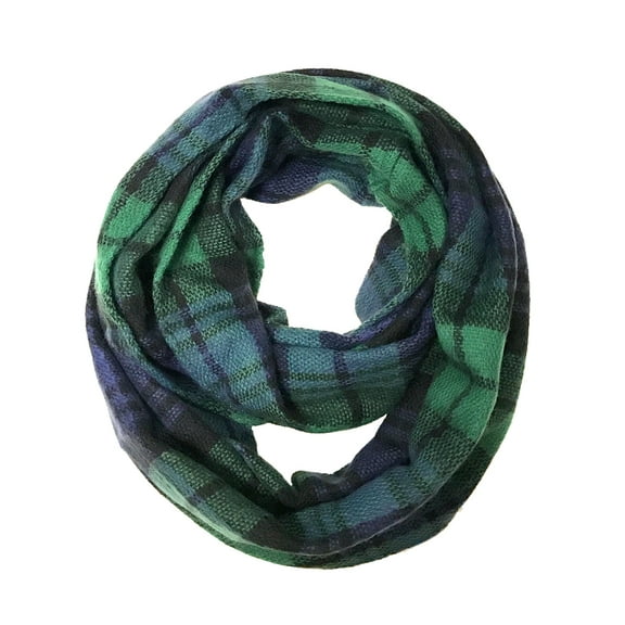 Wrapables® Plaid Print Infinity Scarf, Blue and Green