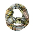 thumbnail image 1 of Wrapables® Plaid Print Infinity Scarf, Tan and Orange, 1 of 4