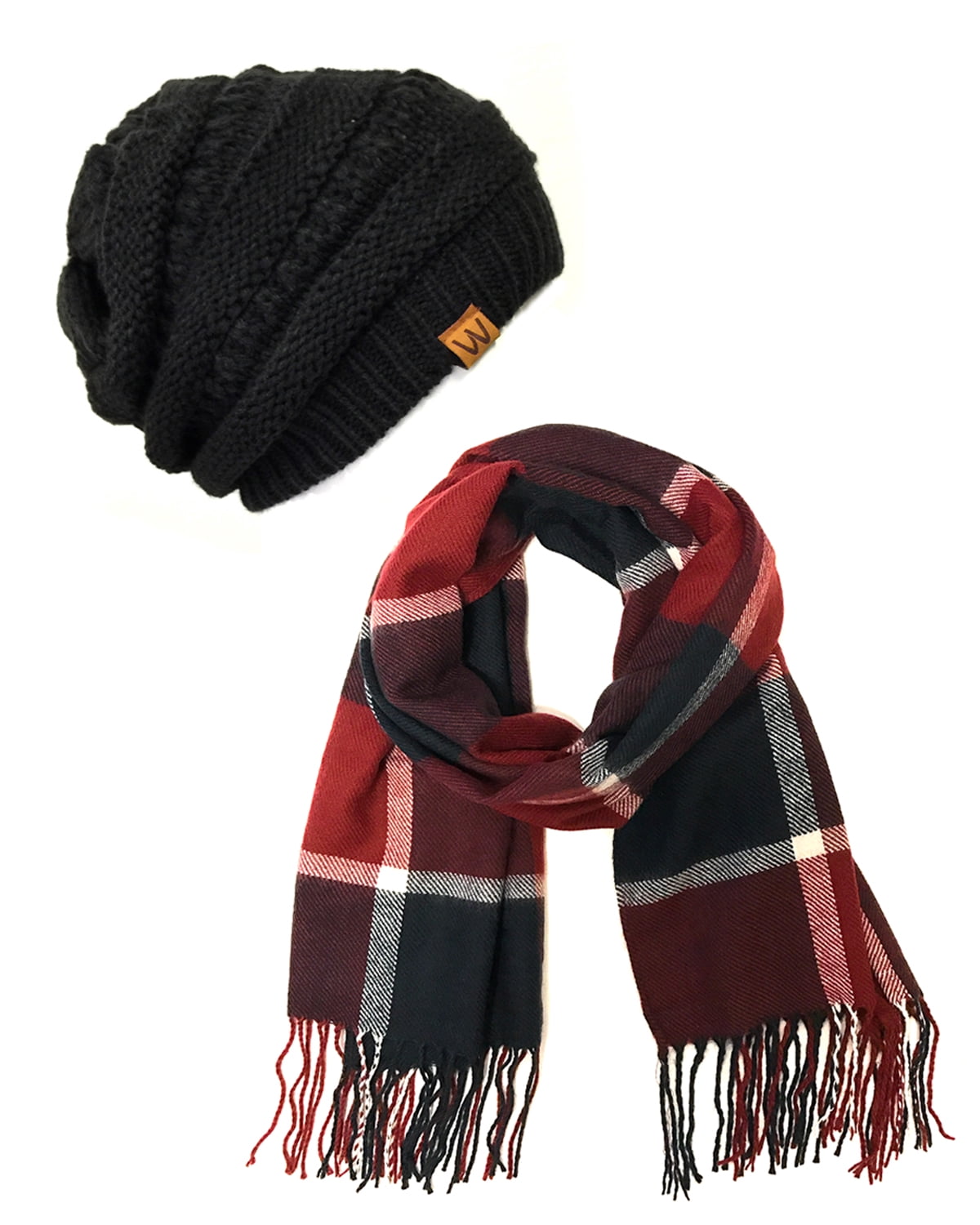 CC Exclusive  Wrap Shawl Scarf Long Black Multicolored and Pom Beanie Womens Multicolor Infinity Scarf CC Crafted for Women One Size  main image 3