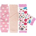 thumbnail image 1 of Wrapables Playful Patterns Baby & Toddler Leg Warmers (Set of 3), Pink Dots, Solids, Flowers, 1 of 6