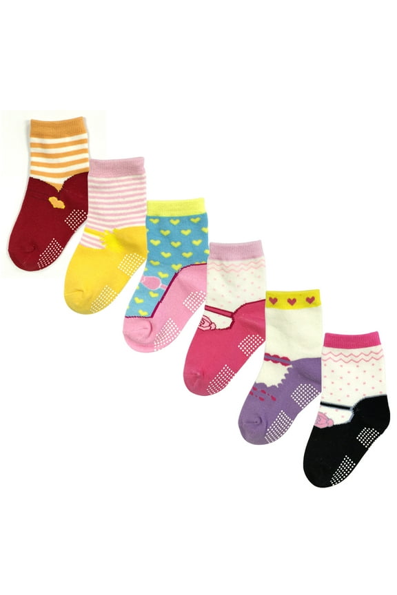 Precious Mary Jane Non-Skid Socks (Set of 6), Set 1
