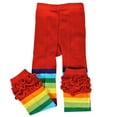 thumbnail image 1 of Wrapables® Rainbow Ruffle Toddler Leggings, Red 105cm, 1 of 3