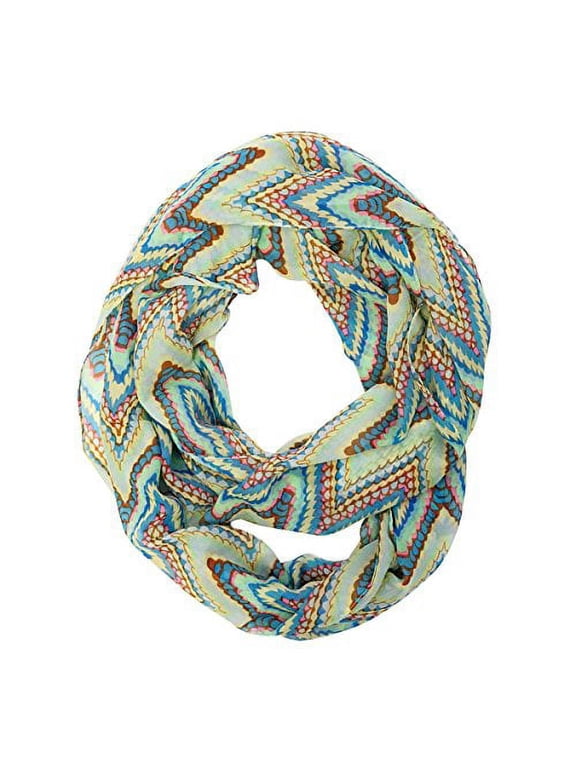 ® Retro Lightweight Infinity Scarf, Boho Blue